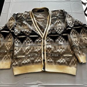 Vintage Protege Collection Geometric Pattern Cardigan Size L